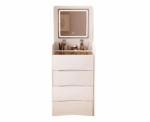 Foldable Vanity Desk with Lighted Mirror and Stool - Image 