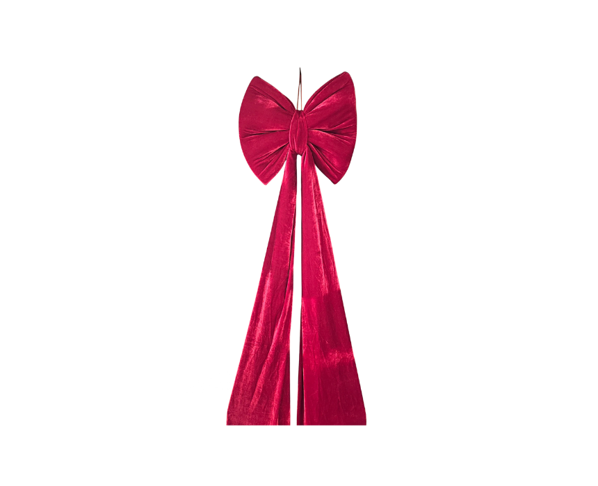 1 Christmas Velvet Burgundy Bows - Image 1