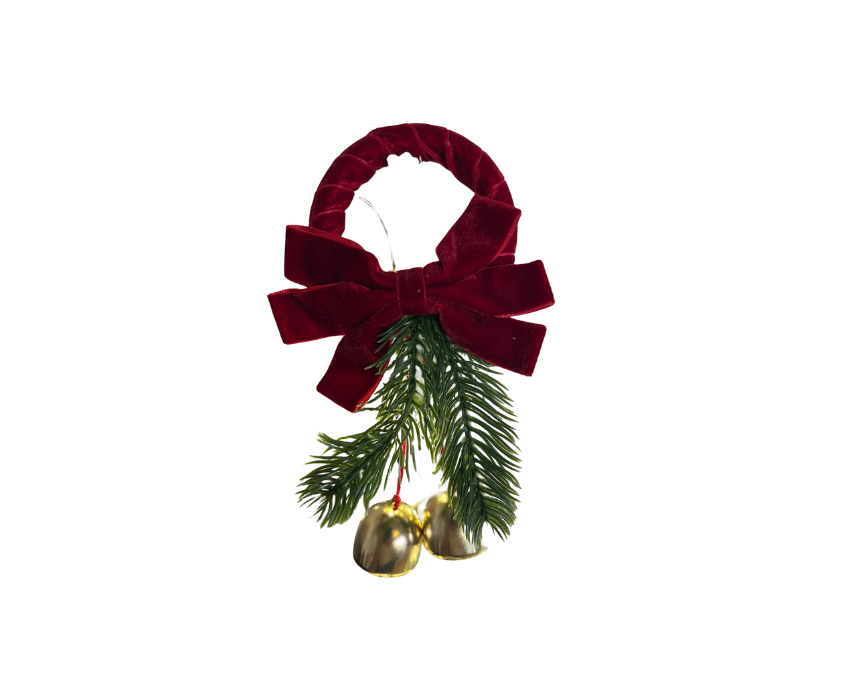 1 Christmas Velvet Burgundy Ornaments - Image 1