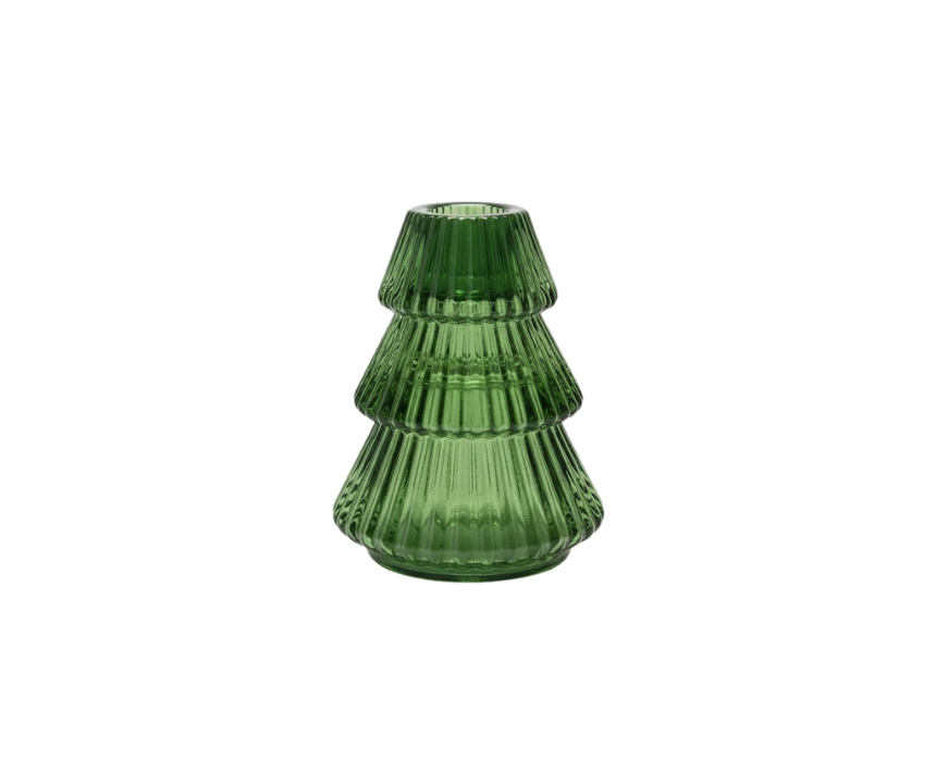 1 Green Glass Candle Holders - Image 1