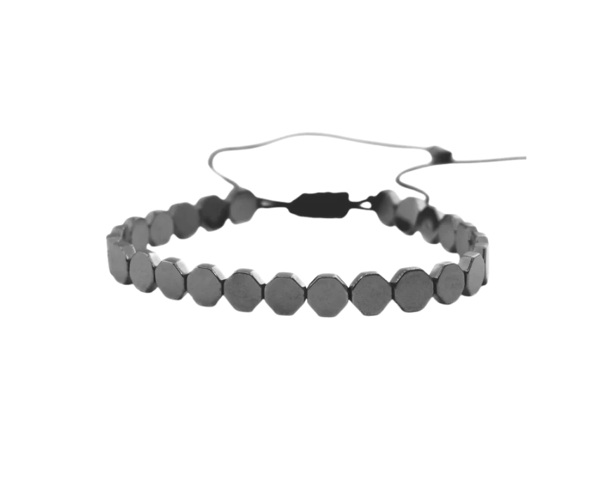 1 Hand Carved Hematite Bracelet - Image 1