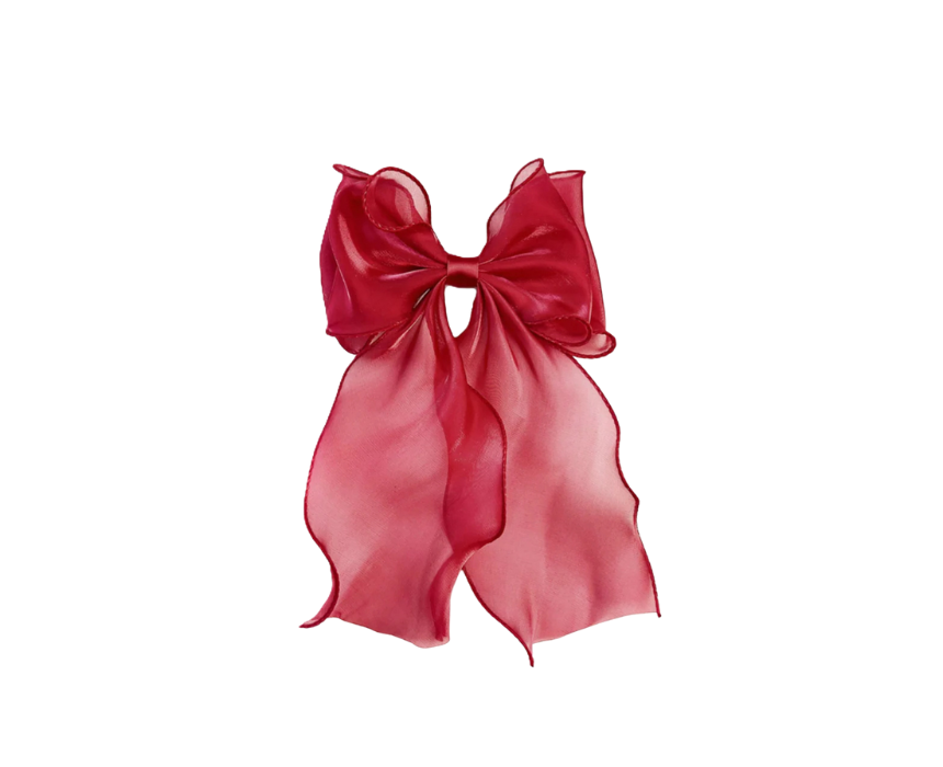 1 Bow Hair Clip in Red - Image 1