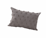 Gray Textured Tufted Lumbar Pillow - Image 