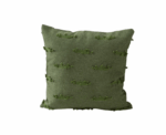 Olive Green Textured Woven Throw Pillow - Image 