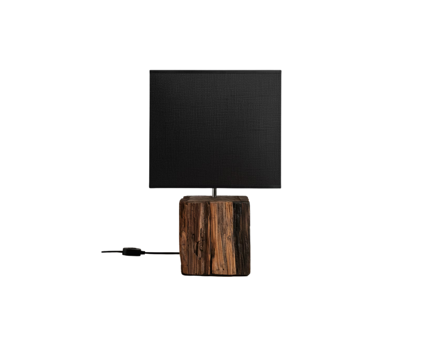 1 Artisanal Wood Table Lamp - Image 1