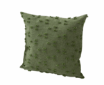 Olive Green Textured Tufted Throw Pillow - Image 