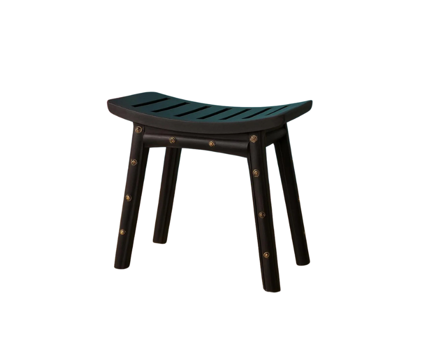 1 Elegant Retro Stool in Solid Wood - Image 1