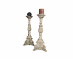 Vintage Carved Wooden Candlesticks - Image 