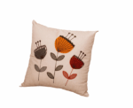 Modern Bloom – Stylized Trio Flowers Cushion - Image 