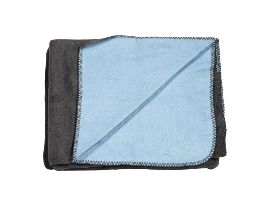 1 Double-Face Fleece Blanket – Reversible Soft Throw in Blue - Image 1