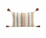 Boho Embroidered Rectangular Cushion Cover with Tassels - Image 