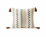 Boho Embroidered Cushion Cover with Tassels - Image 