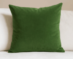 Olive green velvet cushion cover - Image 