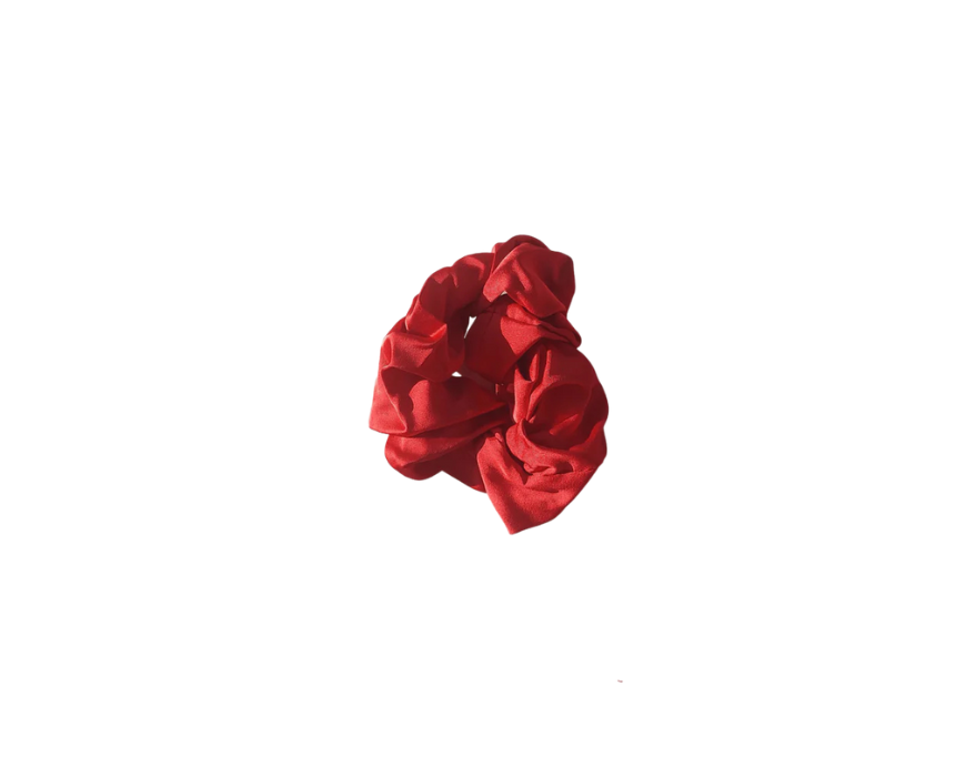 14 Rouge et Noir Satin Scrunchies - Image 1