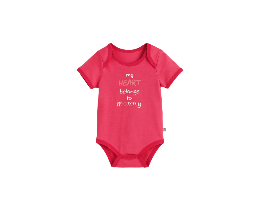 2 Organic Cotton Baby Bodysuit Pink (3-6 Months) - Image 1