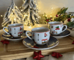 Christmas Coffee Cups & Saucers Set of 6 - Image 