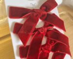 Christmas Velvet Burgundy Bows - Image 