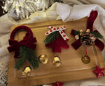 Christmas Velvet Burgundy Ornaments - Image 