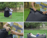 Black Waterproof Portable Inflatable Beach Sofa Bed - Image 