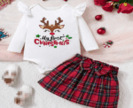 Girl Christmas Outfit 6-9M - Image 