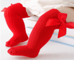 Bow Socks in Red 0-6M - Image 