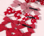 Bow Hair Clips in Red - Image 