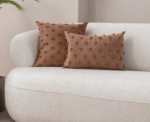 Textured Terracotta Knot-Dot Cushion - Image 