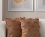Warm Brown Textured Woven Throw Pillow - Image 