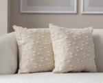 Beige Textured Knot-Dot Cushion - Image 