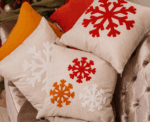 Trio Snowflakes Cushion - Image 