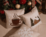 Cozy Winter – Snowflake Textured Cushion - Image 