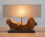Teak Wood Table Lamp - Image 