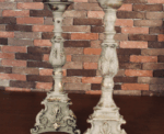 Vintage Carved Wooden Candlesticks - Image 