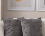 Grey Textured Embroidered Cushion Cover - Image 