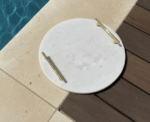 Luxury White Marble Round Serving Tray - Image 