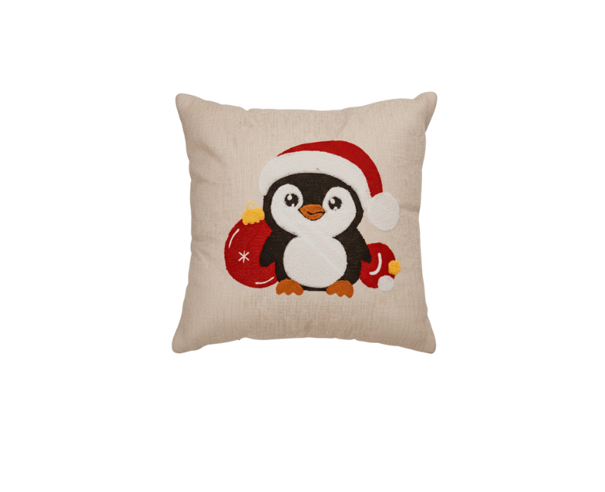 2 Christmas Penguin Cushion - Image 1