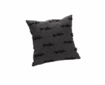 Dark Charcoal Textured Woven Throw Pillow - Image 