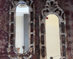 Vintage White Steel Mirrors with Candle Holders - Image 