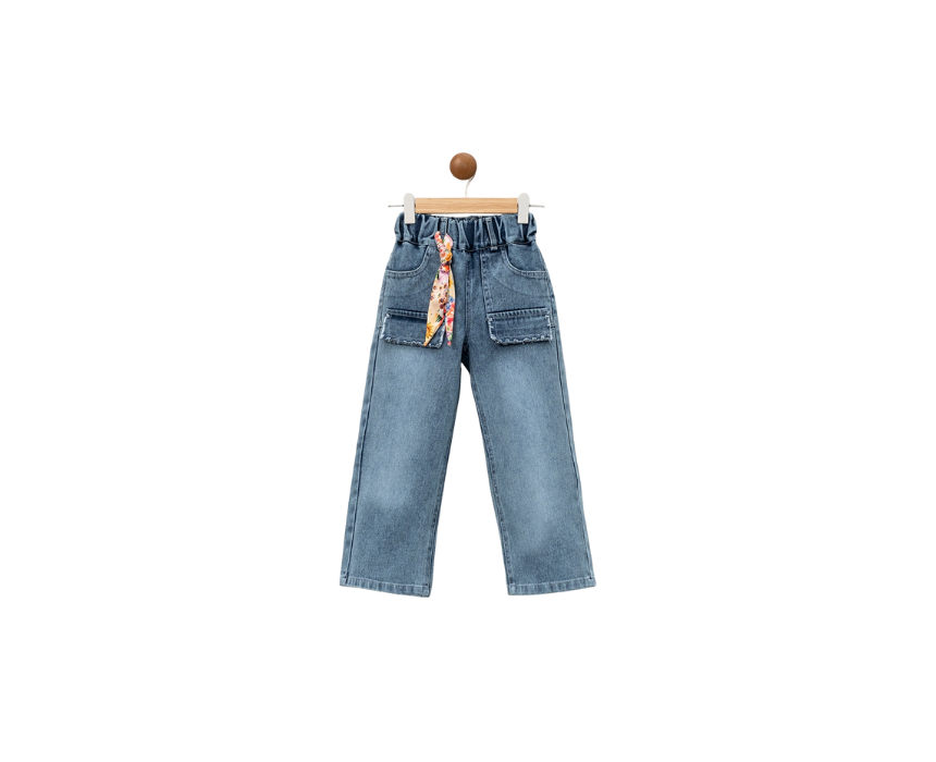 34 Girls Child Pocket Detail Pants - Image 1