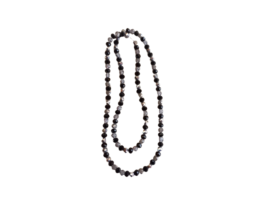 4 Handmade Crystal Necklace in Black Silver - Image 1