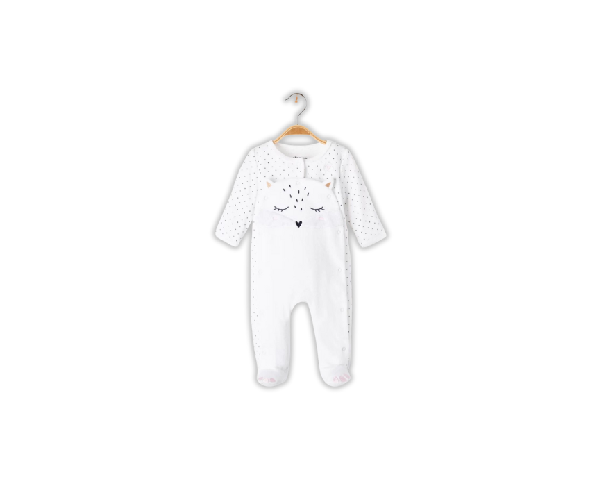 6 Newborn Velvet Polka Dot Pajamas - Image 1
