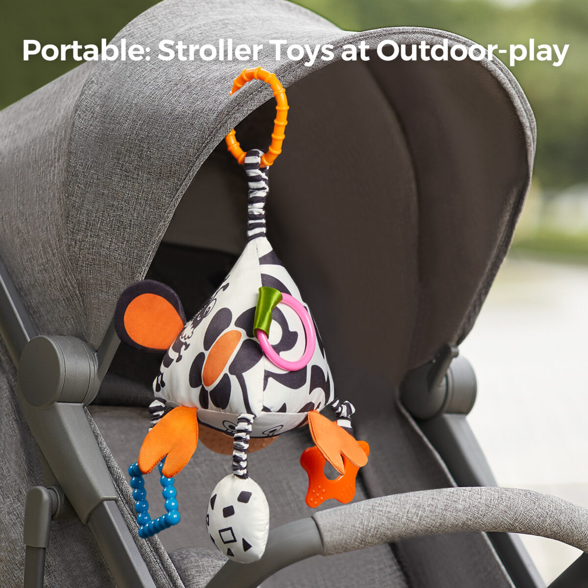 Black and White Pyramid Hanging Rattle - Image 