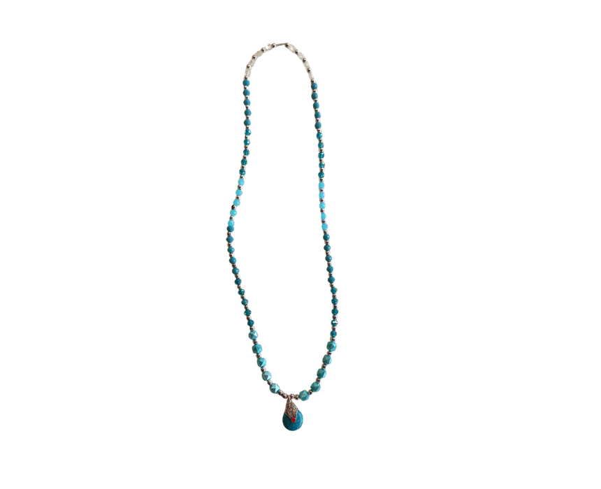 7 Handmade Pendant Necklace in Blue - Image 1