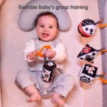 Black and White Geometric Hanging Rattle Set - Image 