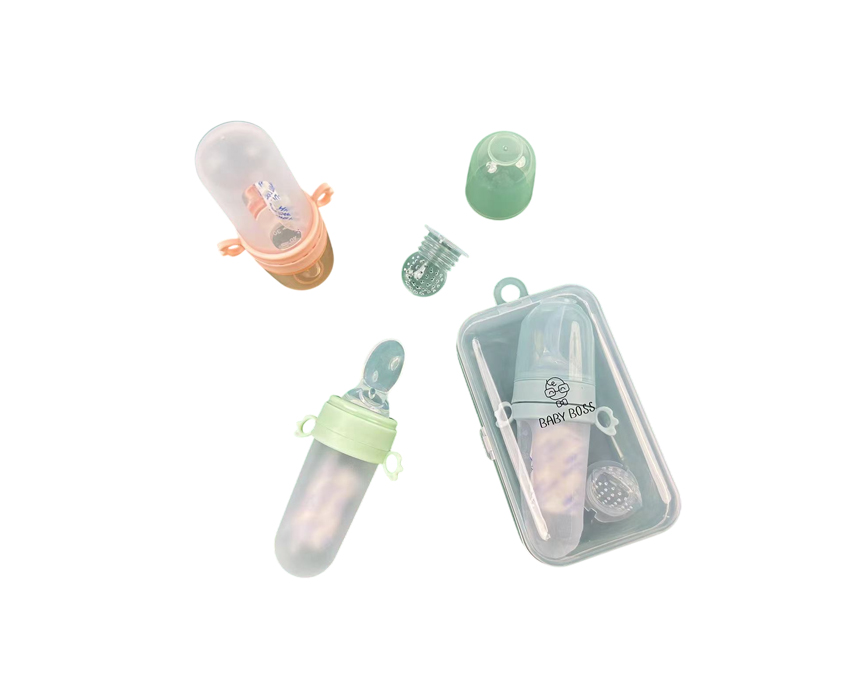 Untitled-2 2 in 1 Baby Silicone Nibbler and Bottle Feeder With Spoon - Image 1