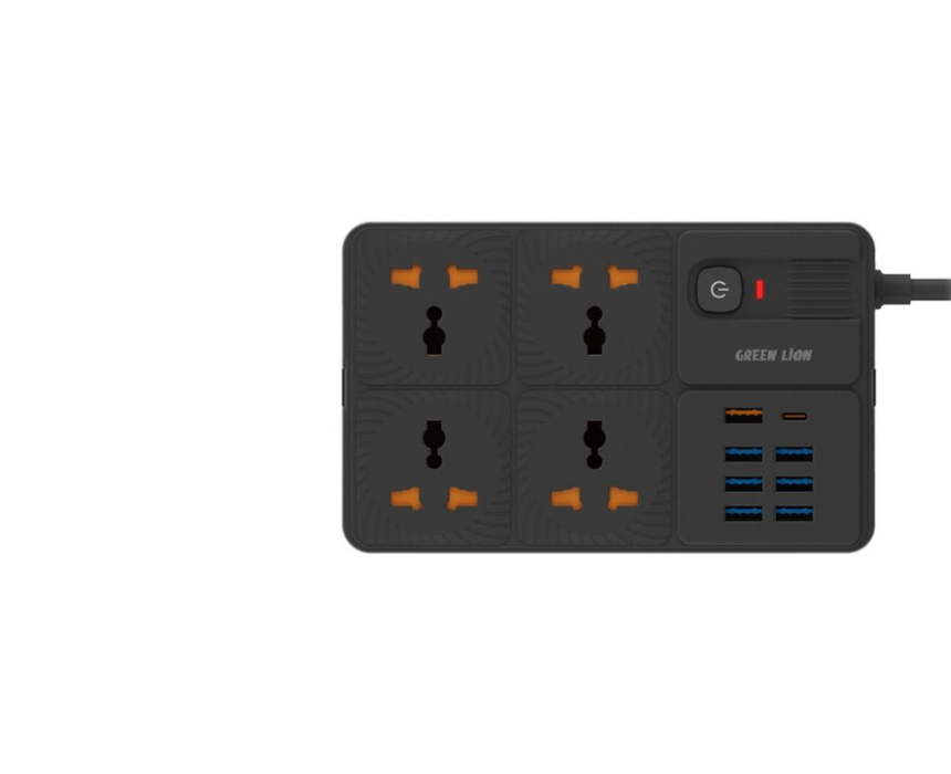 Untitled (860 x 700 px) Green Lion Power Socket with 7 USB A Ports and 1 PD Port - Image 1