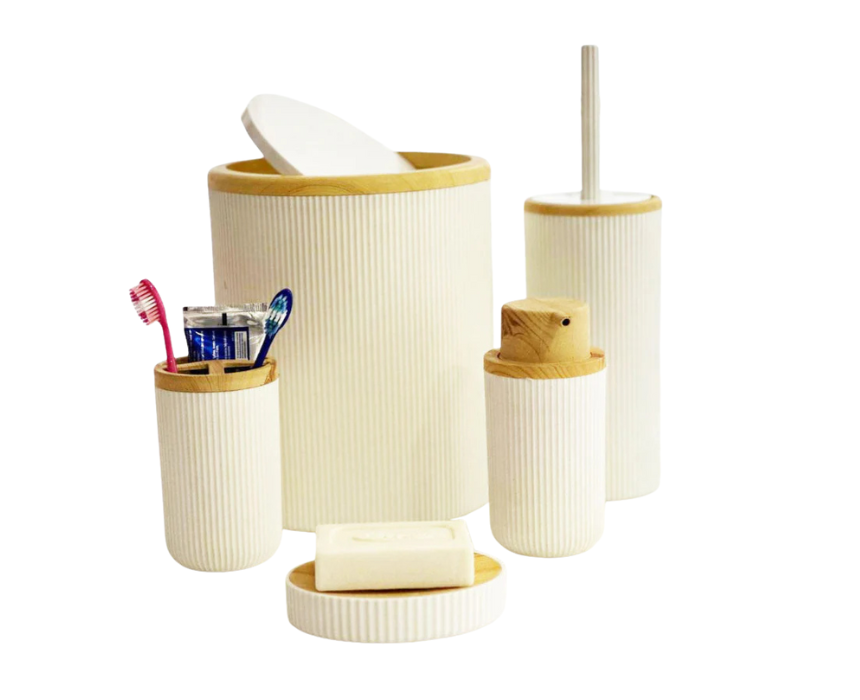 Untitled design (13) White Modern Bathroom Accessories Set - Image 1