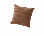 Warm Brown Textured Woven Throw Pillow - Image 
