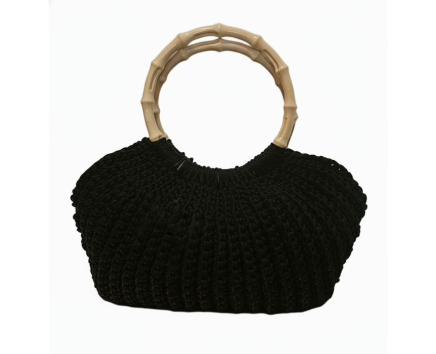 Crochet Bag in Black - Image 1