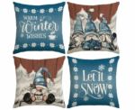 Christmas Cushion Covers Set in Blue - Image 